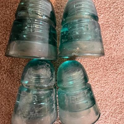 Vintage Glass Insulators - Set of 4 (3)