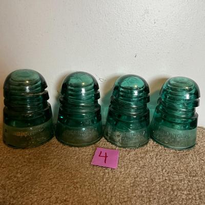Vintage Glass Insulators - Set of 4 (4)