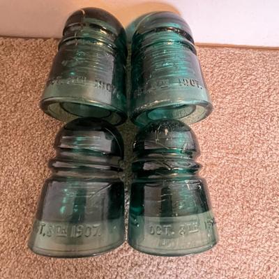 Vintage Glass Insulators - Set of 4 (6)