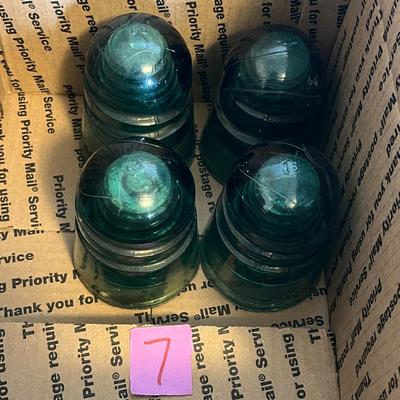 Vintage Glass Insulators - Set of 4 (7)