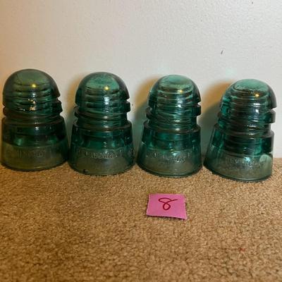 Vintage Glass Insulators - Set of 4 (8)