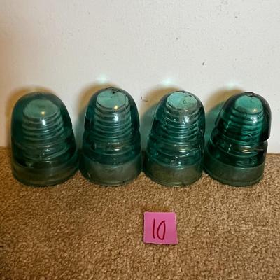 Vintage Glass Insulators - Set of 4 (10)
