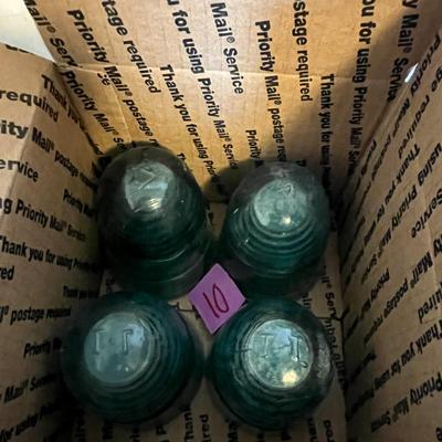 Vintage Glass Insulators - Set of 4 (10)