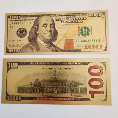 Gold Foil $100 Dollar Bills
