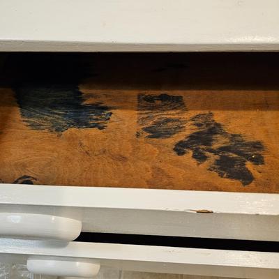 White Two Drawer Vintage Cabinet (K-JS)