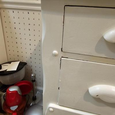 White Two Drawer Vintage Cabinet (K-JS)