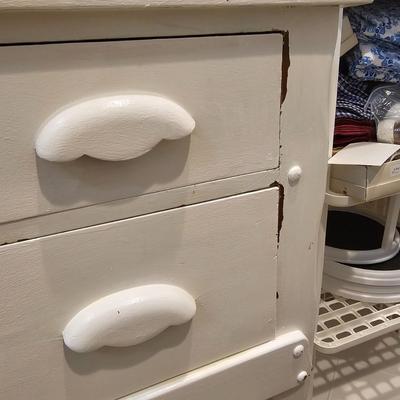 White Two Drawer Vintage Cabinet (K-JS)