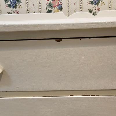 White Two Drawer Vintage Cabinet (K-JS)