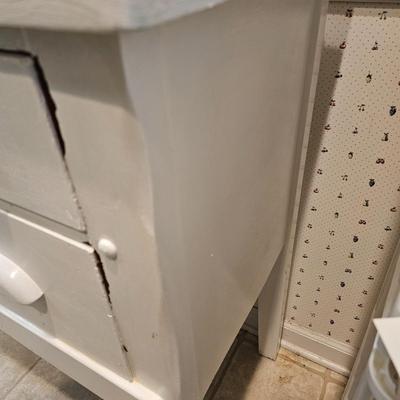 White Two Drawer Vintage Cabinet (K-JS)