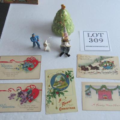 Misc Lot of Christmas and Other Holiday Items, Occupied Japan Santa, More