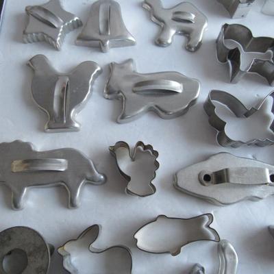Large Lot of Vintage Aluminum Cookie Cutters