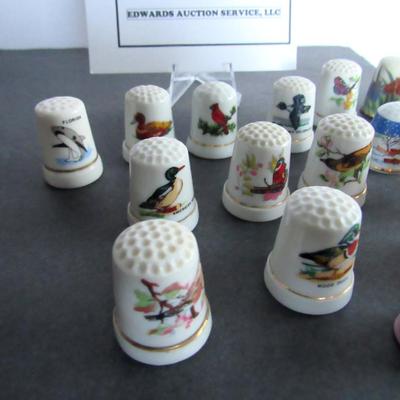 Lot of Older China and 1 Metal Thimbles