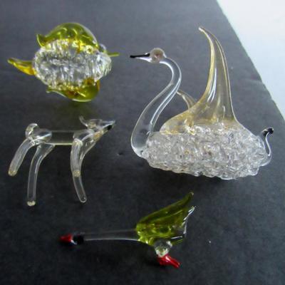 Lot of Old Blown Glass Miniature Animals