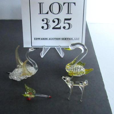Lot of Old Blown Glass Miniature Animals