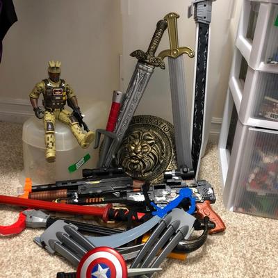 Mixed Kids Toy Lot and Container