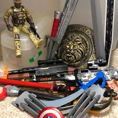 Mixed Kids Toy Lot and Container