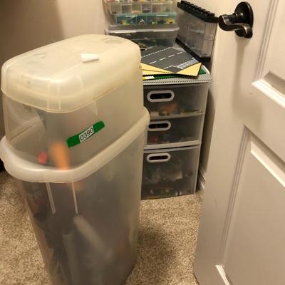 Mixed Kids Toy Lot and Container