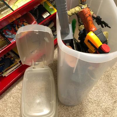 Mixed Kids Toy Lot and Container