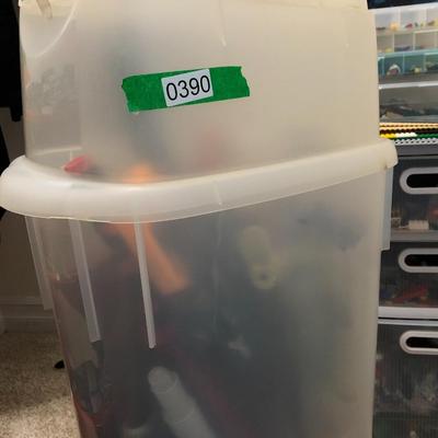 Mixed Kids Toy Lot and Container