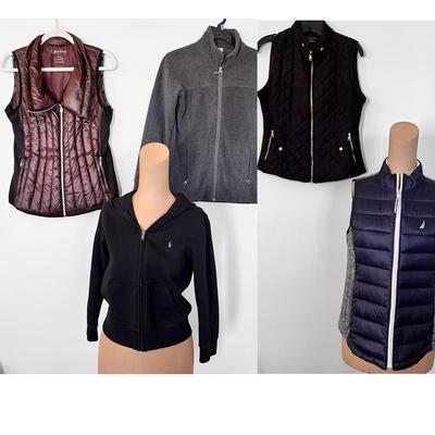 Womenâ€™s Lot Designer Vests Zip Ups- Polo, Calvin Klein, Columbia Sz. SM