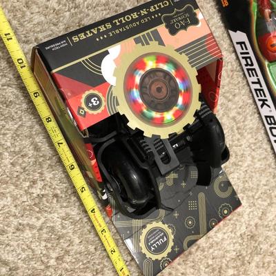 New in Box; Clip-N-Roll Skates, Nerf Firetek Bow & 3 in 1 Spider & Solar Robot