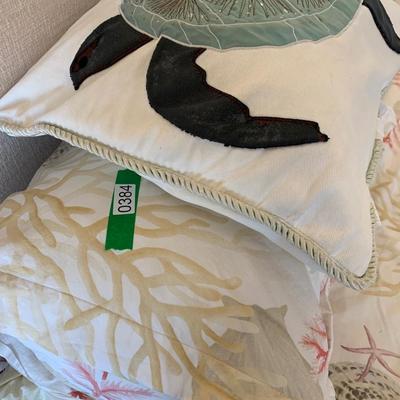 Pottery Barn Nautical Comforter Bedding Set w Pillows 93x88