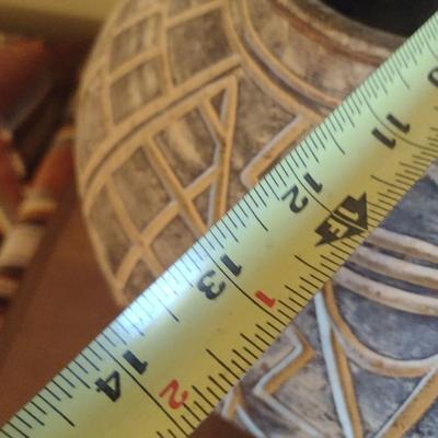 Clay Pottery Planter with Incised Design