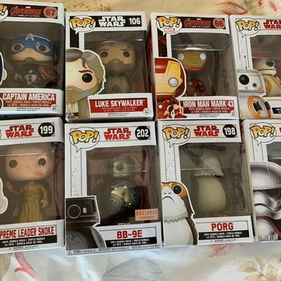 Star Wars Funko Pops In boxes