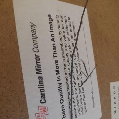 Vintage French Country Wood Framed Wall Mirror with Beveled Glass