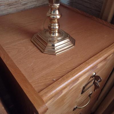 Wood Finish Two Drawer Filing Cabinet