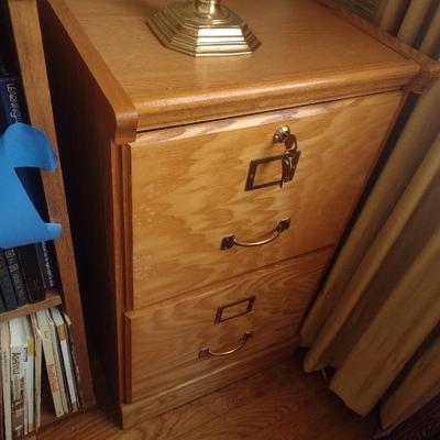 Wood Finish Two Drawer Filing Cabinet
