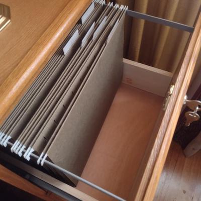 Wood Finish Two Drawer Filing Cabinet