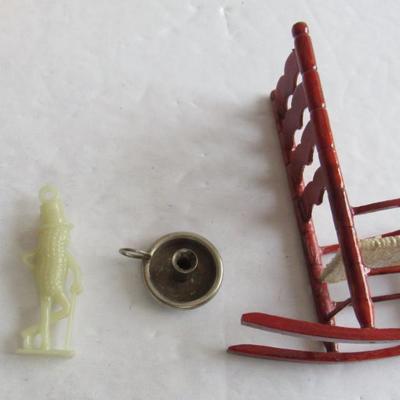 Lot 349: Lot of Misc Toys, Wind Up Rabbit, Francie Jacket, Mr Peanut Charms, Revell Box