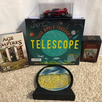 Misc Lot- Car, Water & Sand Decor, DVDs, Game+
