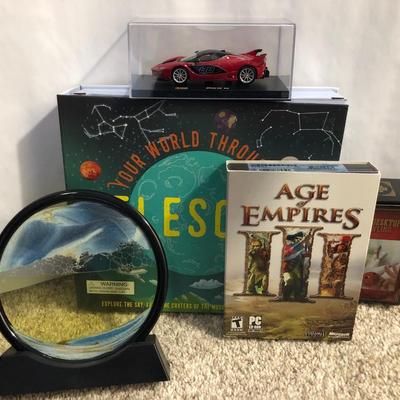 Misc Lot- Car, Water & Sand Decor, DVDs, Game+