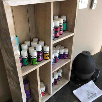 Young Living Essential Oils & Aromatherapy with Wall Shelf