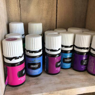 Young Living Essential Oils & Aromatherapy with Wall Shelf