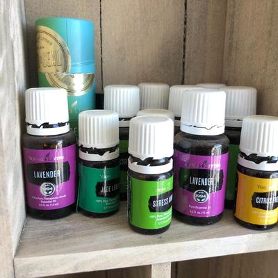 Young Living Essential Oils & Aromatherapy with Wall Shelf