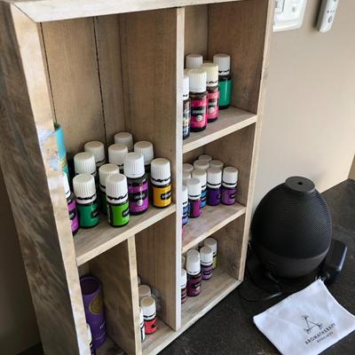 Young Living Essential Oils & Aromatherapy with Wall Shelf