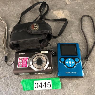Blue Kodak Mini and Sanyo Camera