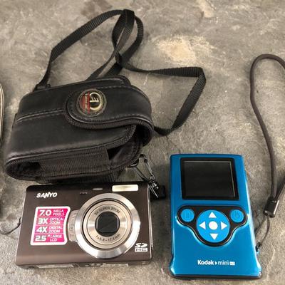 Blue Kodak Mini and Sanyo Camera