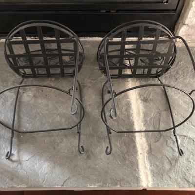 Two Metal Planters / Sun Tea Glass Jar Dispensers