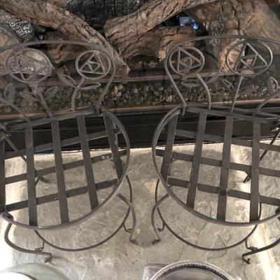 Two Metal Planters / Sun Tea Glass Jar Dispensers
