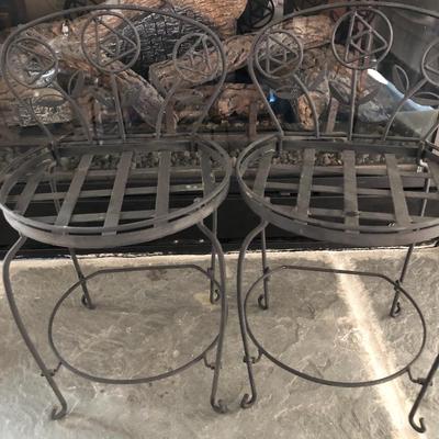 Two Metal Planters / Sun Tea Glass Jar Dispensers