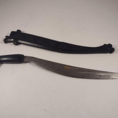 Filipino Tribal Cutlery Bolo Wood Carved Handle and Sheath Choice A
