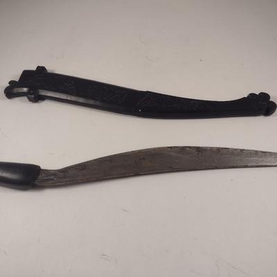 Filipino Tribal Cutlery Bolo Wood Carved Handle and Sheath Choice A