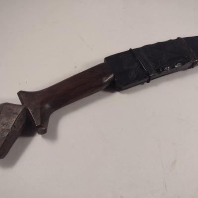 Filipino Tribal Cutlery Bolo Wood Carved Handle and Sheath Choice B