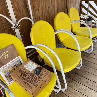 Metal Porch Chairs Lot of 4