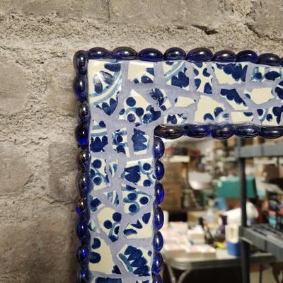 Cobalt mosaic mirror