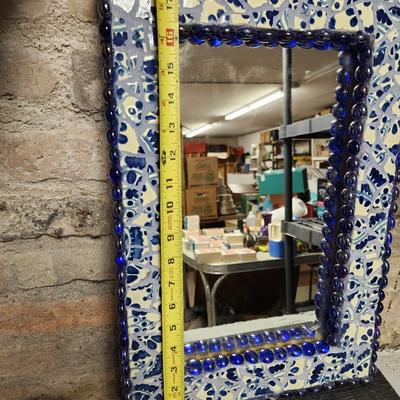Cobalt mosaic mirror